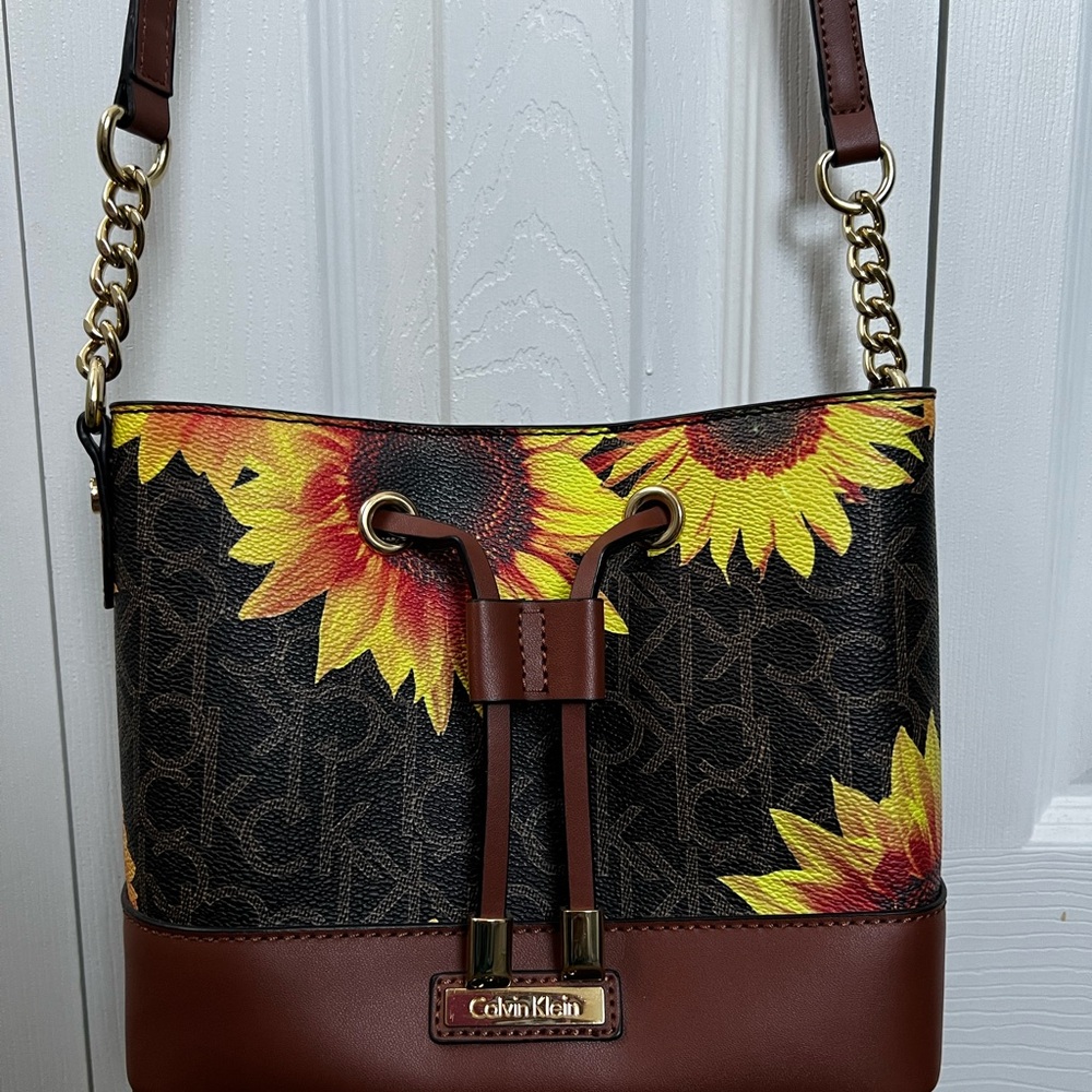 Calvin Klein Sunflower Print Crossbody Bag